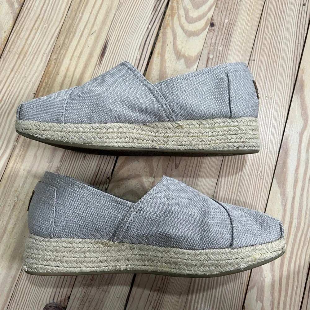 Skechers Bobs Highlights 2.0 Taupe Espadrille Platform Slip On Shoes Womens‎ 8.5